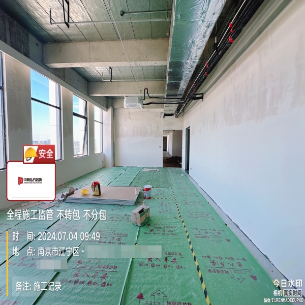 南京江宁区1200㎡办公室装修施工巡检（2）